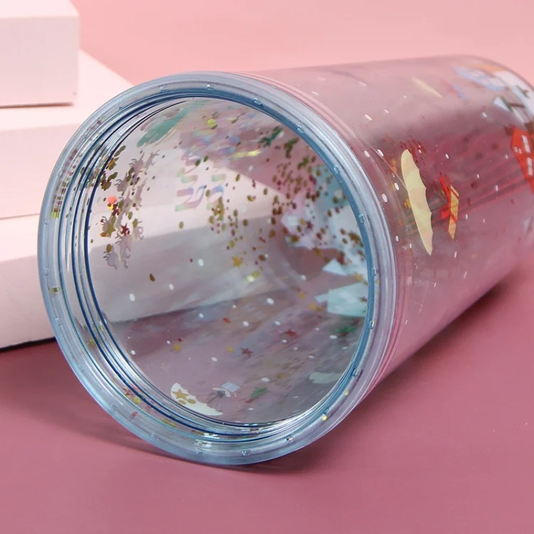 TBD0602997601_B4.webp 500ml Micro Landscape Plastic Cup Christmas Gift Double Cup - Image 5