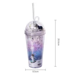 Space Straw Cup Plastic Double Layer Water Cup - Image 2