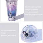 Space Straw Cup Plastic Double Layer Water Cup - Image 3