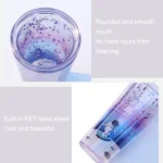 Space Straw Cup Plastic Double Layer Water Cup - Image 4