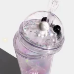 Space Straw Cup Plastic Double Layer Water Cup - Image 5