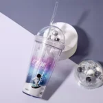 Space Straw Cup Plastic Double Layer Water Cup - Image 6