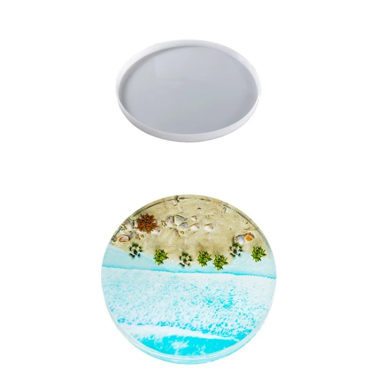 TBD0602999701.webp DIY Crystal Drip Rubber Round Table Mold Quicksand Table Silicone Mold - Image 1