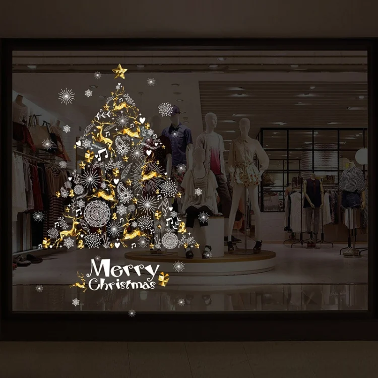 TBD0603001801_B4.webp XH9293 Christmas Decoration Store Window Glass Self-adhesion Sticker, Size: 60x90cm - Image 5