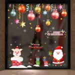 Santa Claus Hanging Stickers Shop Window Glass Door Living Room Wall Stickers - Image 4