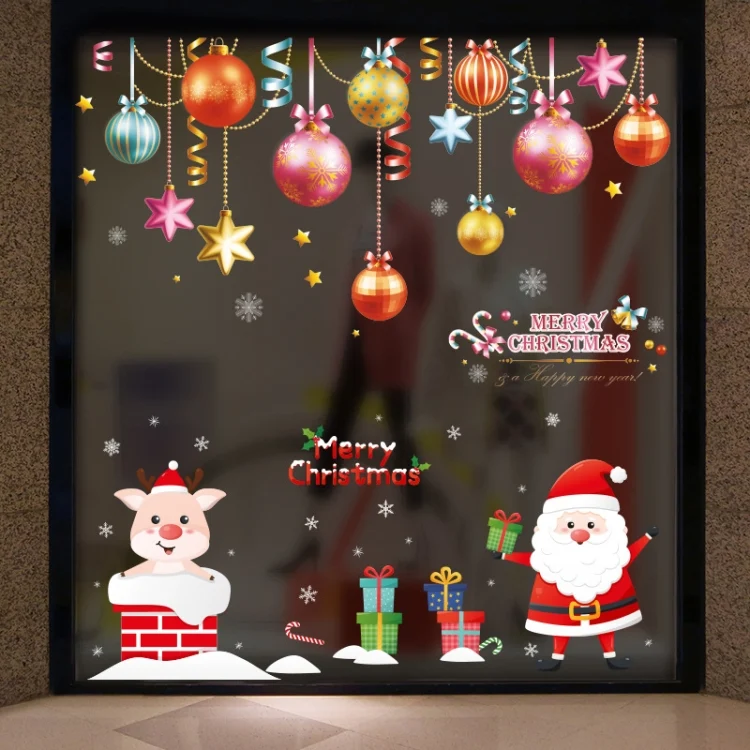 TBD0603002001_B3.webp Santa Claus Hanging Stickers Shop Window Glass Door Living Room Wall Stickers - Image 4