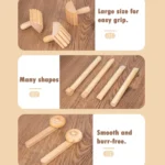 Plasticine Accessory DIY Slime Play Dough Wooden Tools Roller Stamp Rolling Pin Spoon - Image 5