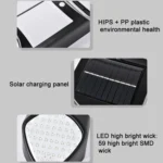 X-A18 59 LED Solar LED Flame Human Sensor Lights Garden Lights - Image 6