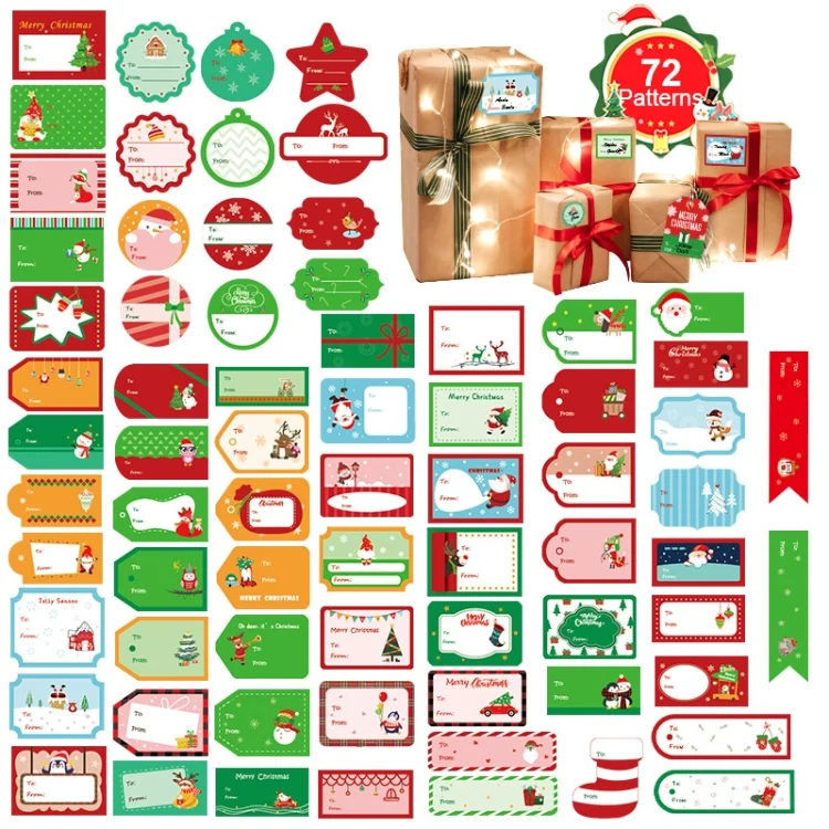 TBD06030489.webp 1set 72pcs/set  Christmas Stickers Gift Bag Packaging Box Closure Stickers - Image 1