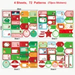 1set 72pcs/set  Christmas Stickers Gift Bag Packaging Box Closure Stickers - Image 2