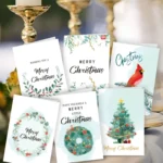 6 Fold Cards + 6 Envelopes + 6 Stickers Christmas Day Greeting Cards - Image 3