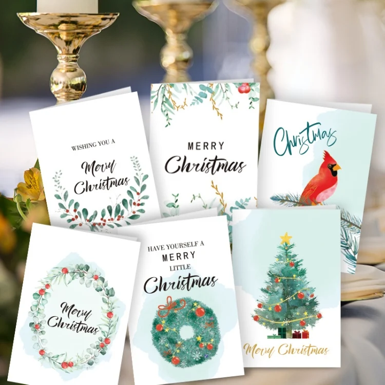 TBD0603049001_B2.webp 6 Fold Cards + 6 Envelopes + 6 Stickers Christmas Day Greeting Cards - Image 3