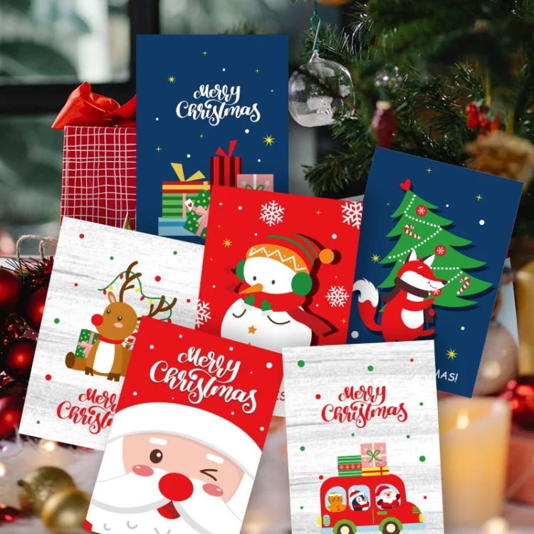 TBD0603049001_B3.webp 6 Fold Cards + 6 Envelopes + 6 Stickers Christmas Day Greeting Cards - Image 4