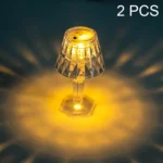 2 PCS 1.5V Diamond Ambience Desk Lamp LED Crystal Night Light, Spec: