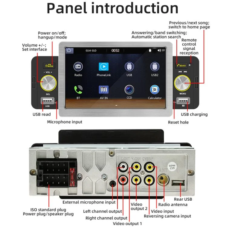 TBD06030553_B3.webp 5 inch Bluetooth AUX Mobile Phone Interconnection USB Interface Car MP5 - Image 4