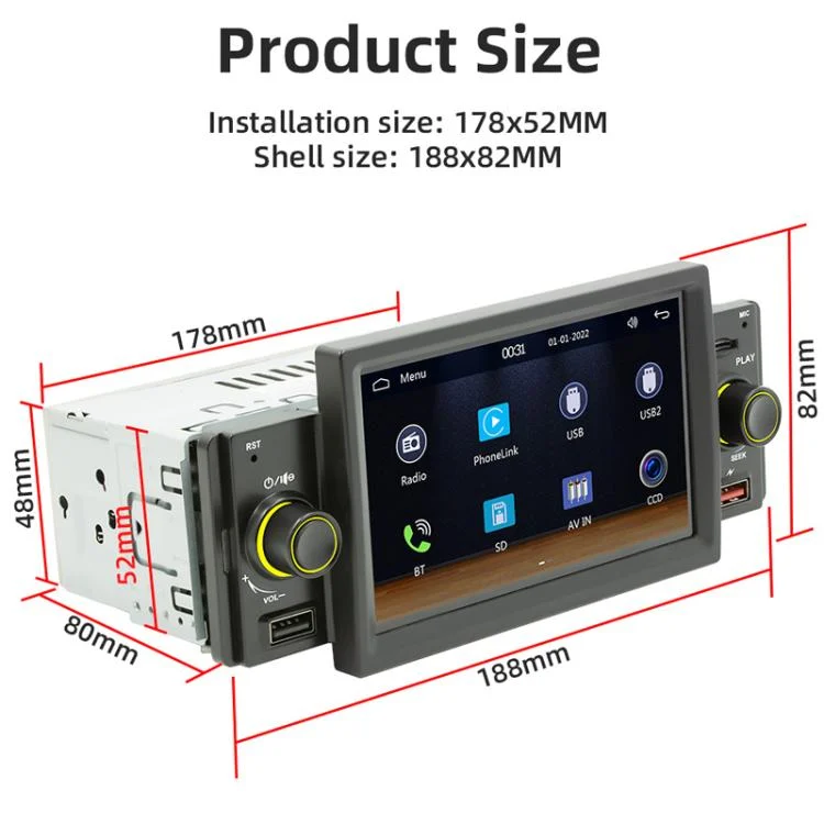 TBD06030560_B2.webp 5 inch Bluetooth AUX Mobile Phone Interconnection USB Interface Car MP5 - Image 3