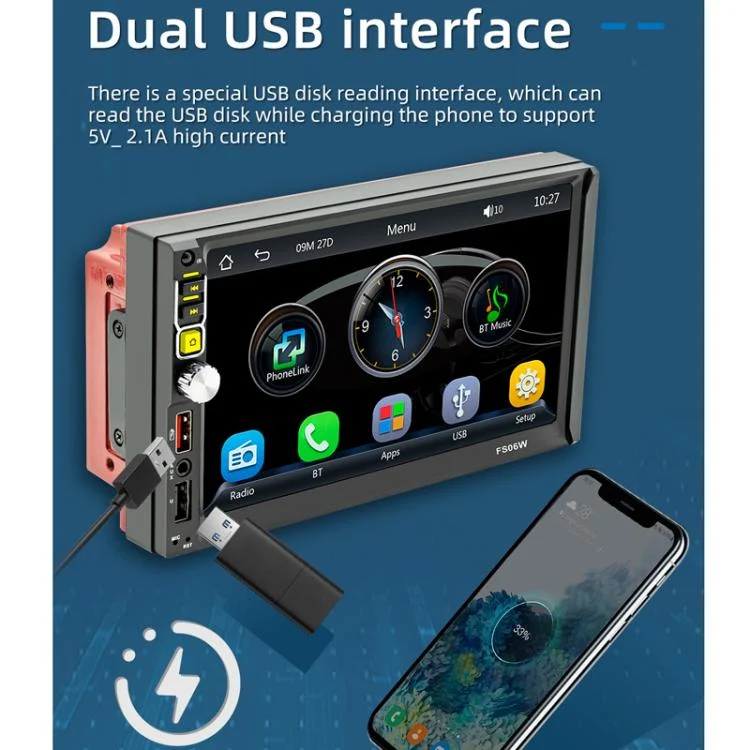 TBD06030614_B12.webp 7 Inch Wireless CarPlay Mobile Phone Interconnection Car MP5 - Image 13