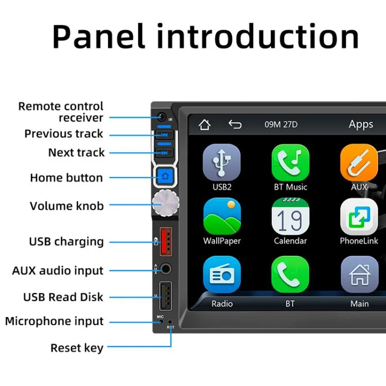 TBD06030614_B4.webp 7 Inch Wireless CarPlay Mobile Phone Interconnection Car MP5 - Image 5