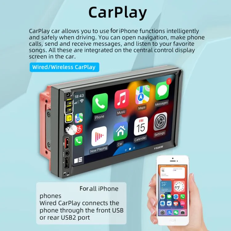 TBD06030614_B5.webp 7 Inch Wireless CarPlay Mobile Phone Interconnection Car MP5 - Image 6