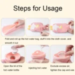 ZS103 Cartoon Plush Water-filled Hot Water Bags Explosion-proof Leak-proof Warming Water Bottle, Spec: - Image 6