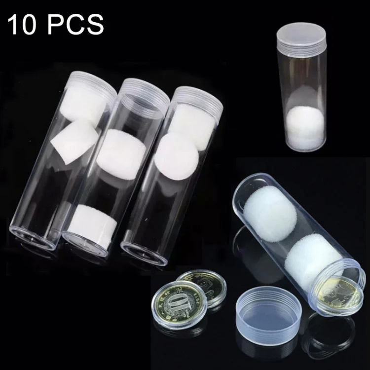 TBD06030715.webp 10 PCS 25mm Screw Mouth Commemorative Coin Cylinder Storage Box - Image 1