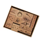 Vintage Beech Combination Seal Set Wooden Handbook Seal Set