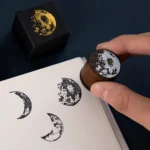 Moon Phase Series Handbook Decoration DIY Wooden Stamp - Image 5