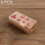 4 Sets 121 Cartoon Handbook Decoration Wooden Seals Diary Decoration Stamps