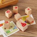 4 Sets 121 Cartoon Handbook Decoration Wooden Seals Diary Decoration Stamps - Image 3