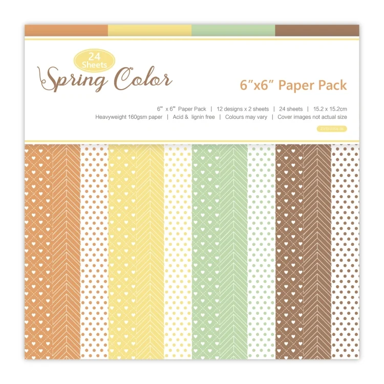 2 Sets 6 Inch Scrapbooking Background Paper Art Handmade Crafts