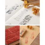 4 PCS Wooden Flowers and Plants Girl Stamp Fresh Plant Handbook DIY Decorative Stamp - Image 5