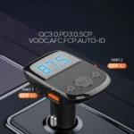 LDNIO C706Q QC3.0+AUTO-ID Car Bluetooth FM Music Digital Display Car Charger - Image 5