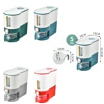 One Button Press Insect Proof Sealed Moisture Proof Fresh Rice Storage Bin - Image 2