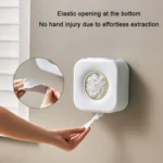 Large Capacity Kitchen Cling Wrap Organiser Wall Mounted Shower Cap Storage Shelf - Image 3