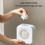 Large Capacity Kitchen Cling Wrap Organiser Wall Mounted Shower Cap Storage Shelf - Image 4