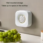 Large Capacity Kitchen Cling Wrap Organiser Wall Mounted Shower Cap Storage Shelf - Image 5