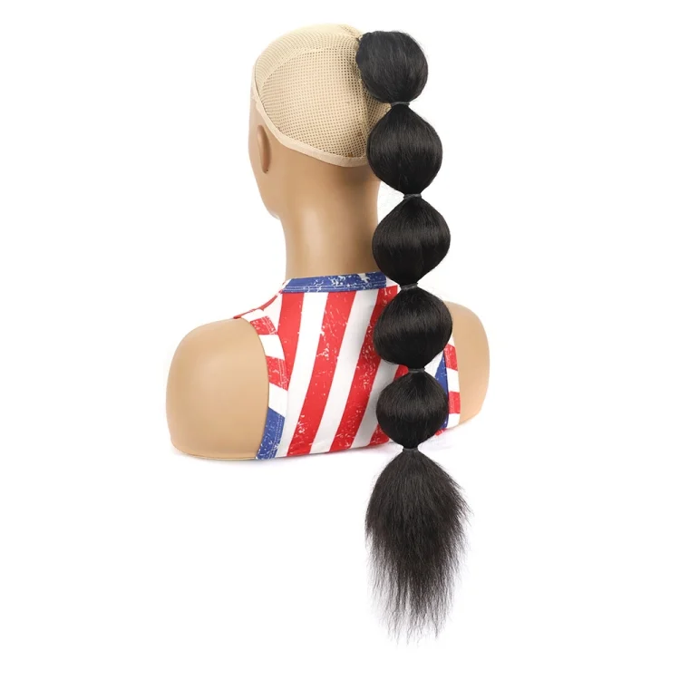 TBD0603092401.webp DLMW01 Bubble Shape Shaggy Wig Ponytail Drawstring Long Ponytail Wigs Fluffy, Spec: - Image 1