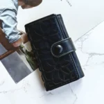 PU Multi-functional Triple Fold Buckle Women Key Bag