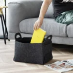 Home Clutter Felt Folding Storage Baskets - Image 5