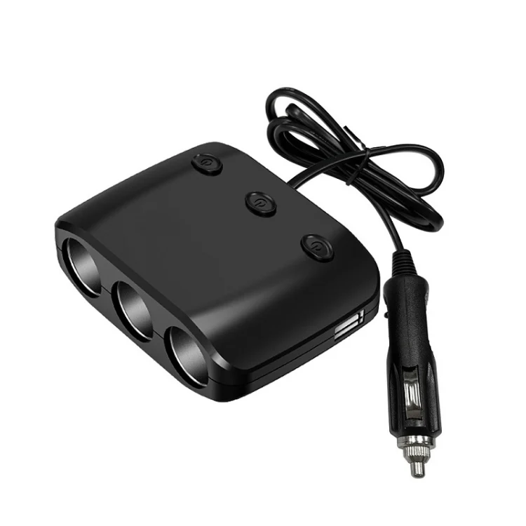 TBD0603097801_B1.webp 3 in 1 120W Car Cigarette Lighter Independent Switch Dual USB Charger - Image 2