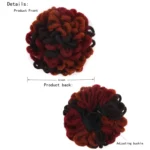 LSFBZB Drawstring Dreadlocks Wig Caterpillar Dreadlock Shaggy Hair Bun, Spec: - Image 3