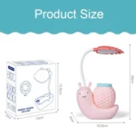 L-0 Cartoon Snail Pen Holder USB Rechargeable LED Soft Eye-Protection Desk Lamp - Image 3