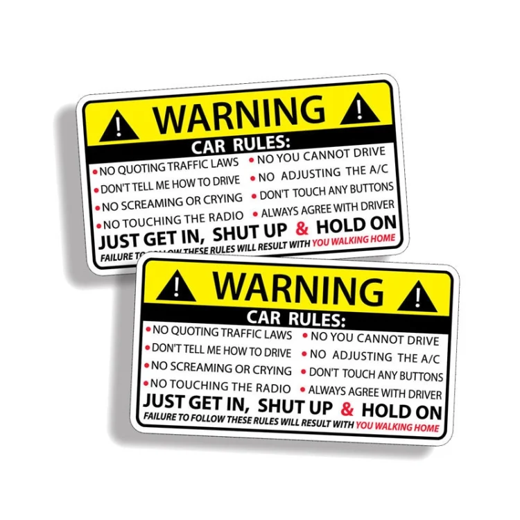 TBD0603118201_B1.webp Car Safety Warning Rules Sticker - Image 2