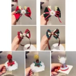 Christmas Gold Velvet Headdress Duckbill Clip - Image 2