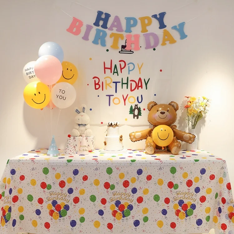 TBD0603141001_B3.webp 2pcs Birthday Party Disposable Tablecloth Decorations Photo Props 137 x 274cm - Image 4