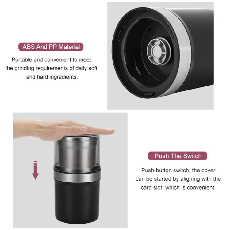 TBD0603145801_B5.webp M200B Electric Mini Coffee Grinder Grain Bean Grinding Machine, Spec: - Image 6
