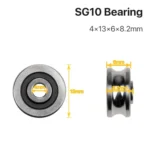 4x13x6mm Double-row Bead U-slot Embroidery Machine Guide Bearings 3D Printer Bearings - Image 3