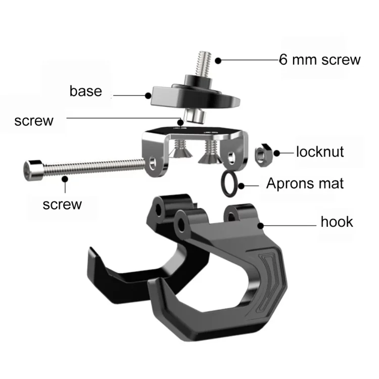 TBD06031501_B3.webp Motorcycle Electric Bike Item Movable Double Hooks Aluminum Helmet Hanger Modification Accessories - Image 4