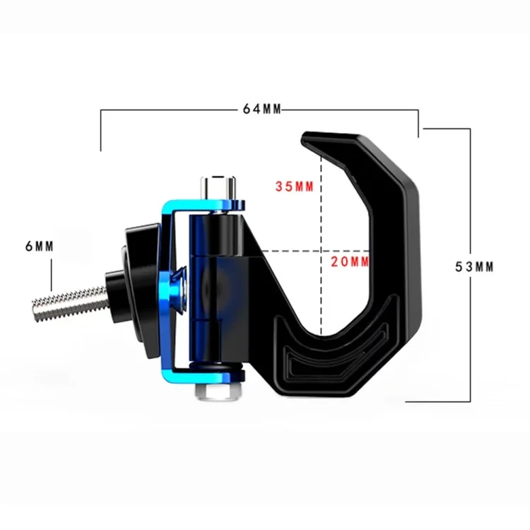 TBD06031501_B5.webp Motorcycle Electric Bike Item Movable Double Hooks Aluminum Helmet Hanger Modification Accessories - Image 6