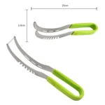 YG-WS03 Stainless Steel Watermelon Clip Easy Access Integrated Plastic Handle Cantaloupe Cut Fruit Cutting Device - Image 3